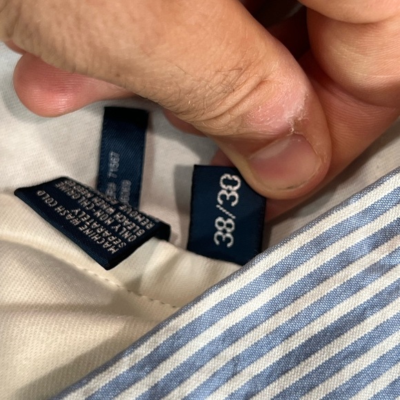 Polo Ralph Lauren 38W 30L Blue Striped Seersucker Chino Pants Summer Classy - Picture 6 of 9